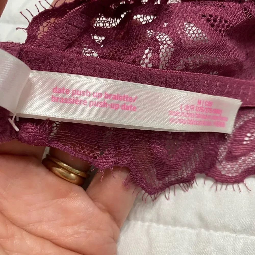 Pink Victoria Secret Date Push Up Bralette Bra Women Size M